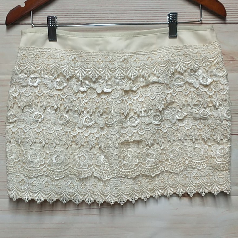 Sans Souci Lace Ruffle Mini skirt Size M - Picture 4 of 6